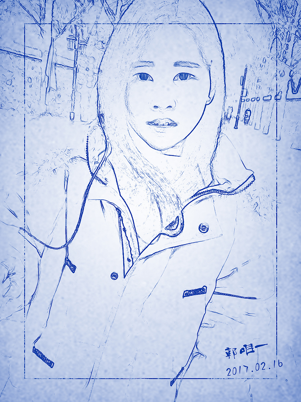 油笔画.自画像|插画|插画习作|穿布拉吉的姑娘 - 原创作品 - 站酷 (ZCOOL)