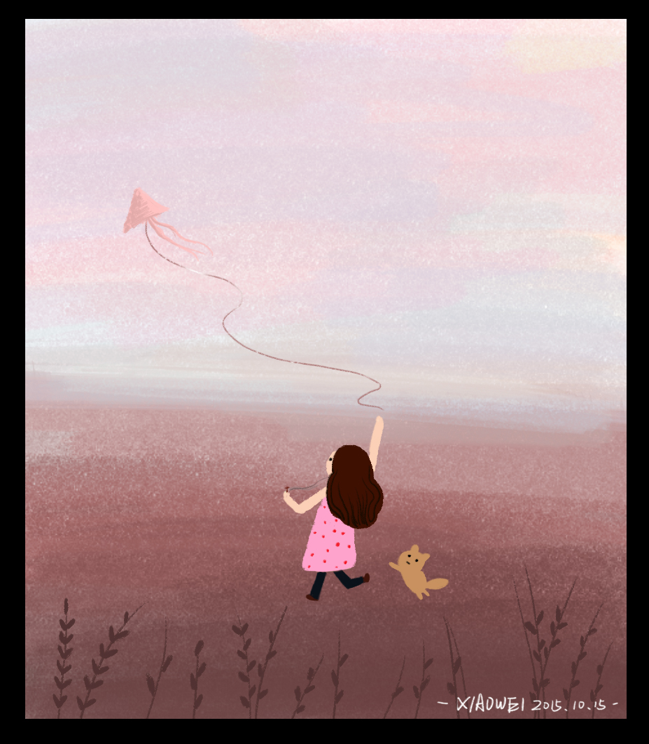 放风筝|插画|儿童插画|言小薇 - 原创作品 - 站酷