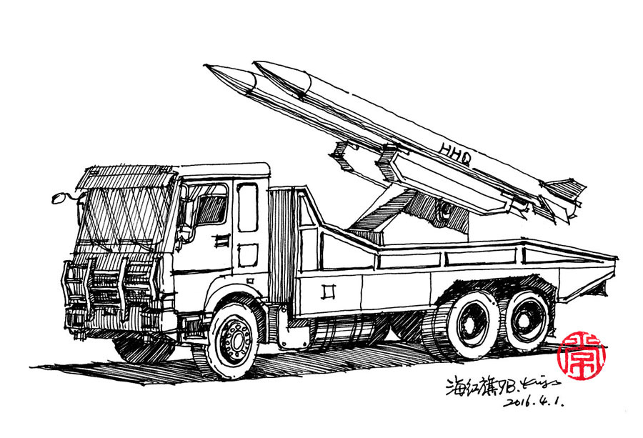 绘车丨2015阅兵式之导弹车|纯艺术|绘画|画设计