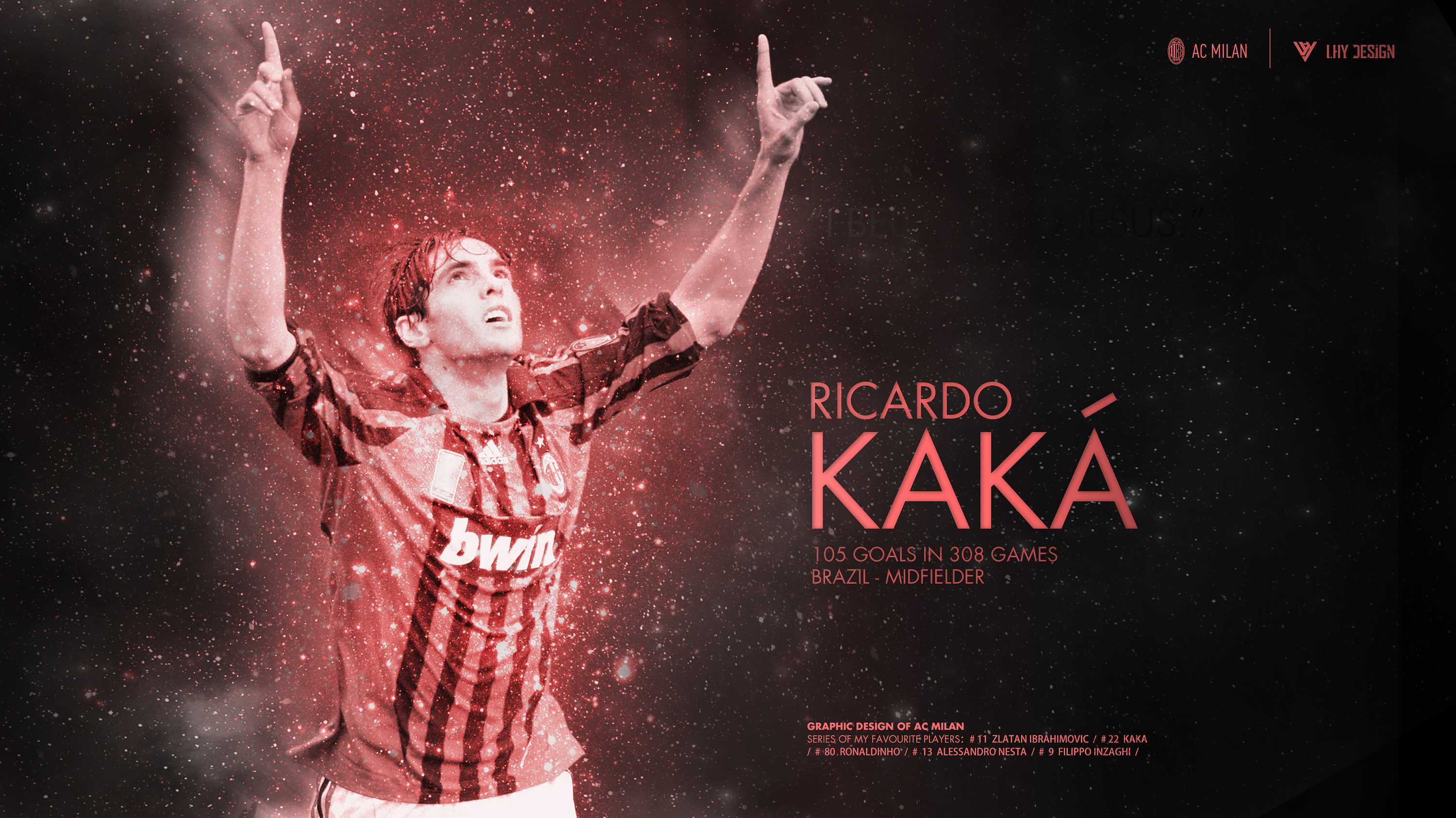 AC米兰经典球星壁纸 卡卡\/伊布\/小罗\/因扎吉\/内斯塔