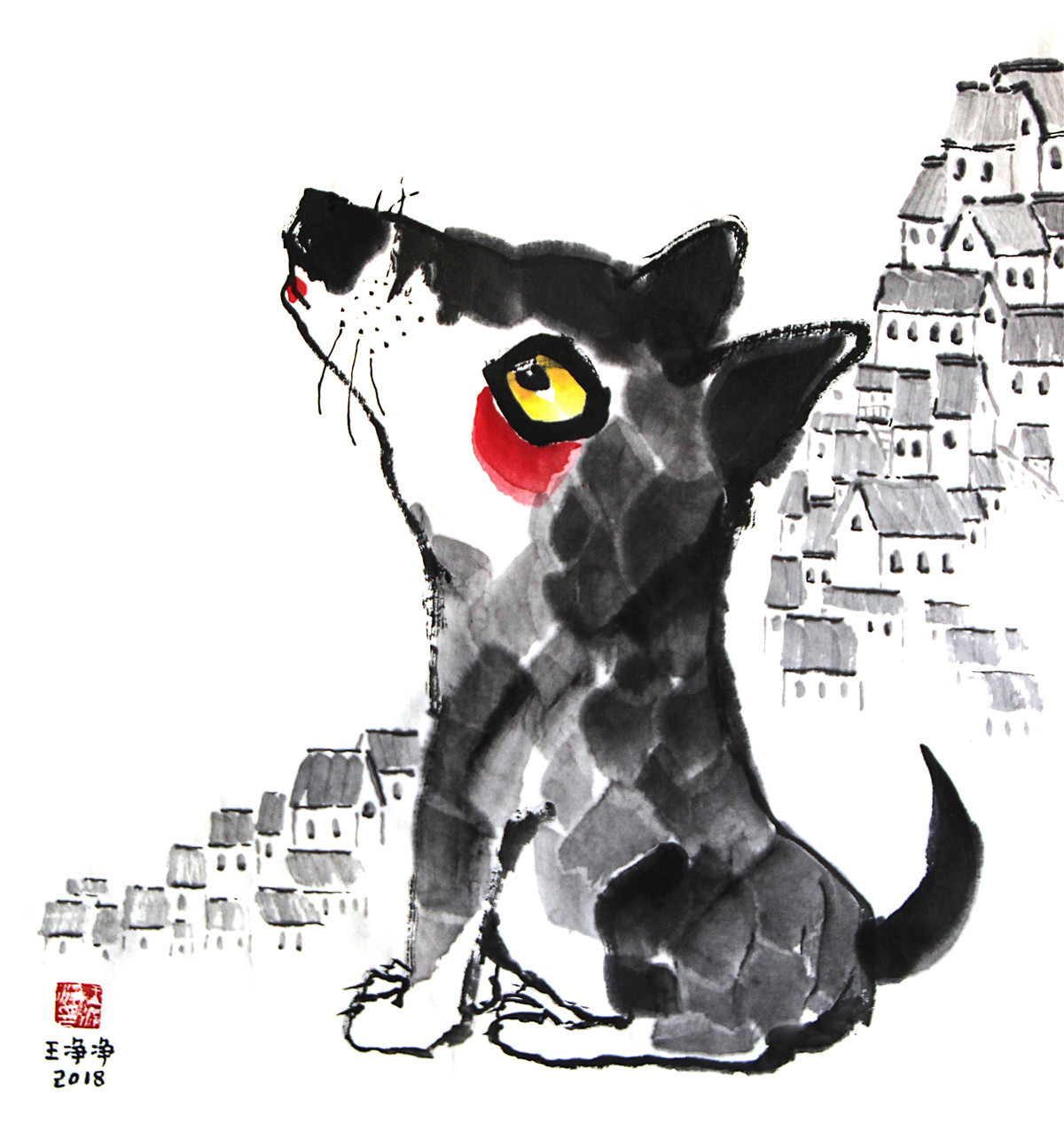 狗年画狗 50多幅水墨狗画+插画狗图