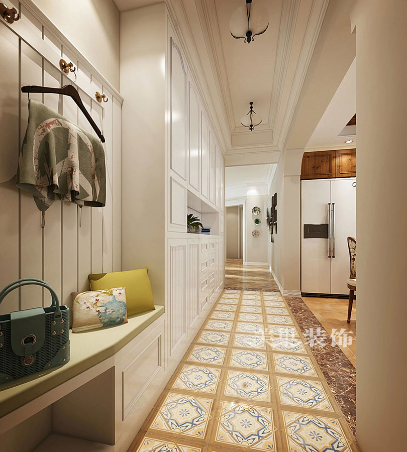 郑州海马公园三室两厅120平美式乡村风格装修