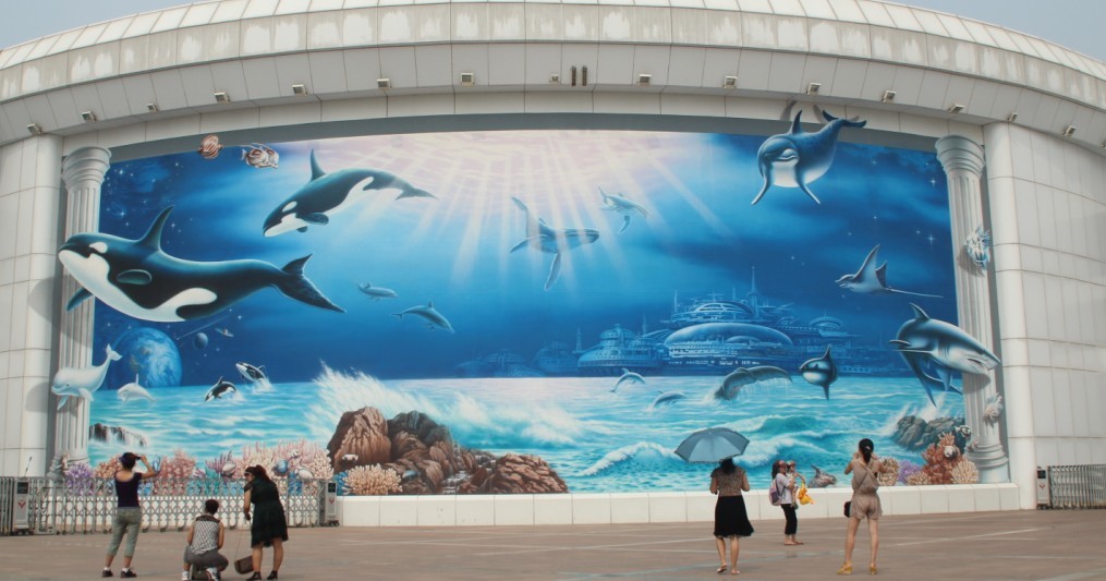 大型3d墙体壁画- - "海地畅游"3d墙体立体画