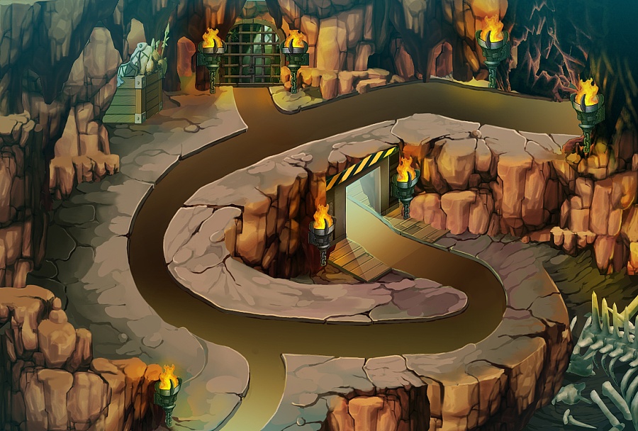 魔幻塔防手游《喵族勇士》--老鼠洞穴|游戏原画