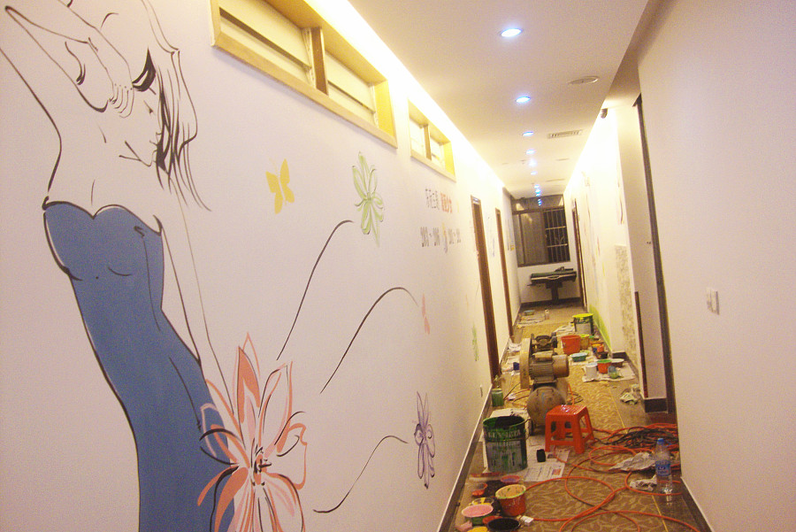 佛山 艺术酒店 少女主题 壁画 手绘画|其他绘画