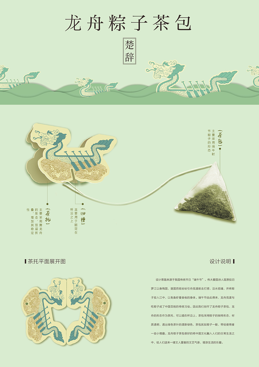 楚辞--龙舟粽子茶包设计|包装|平面|zhangao110