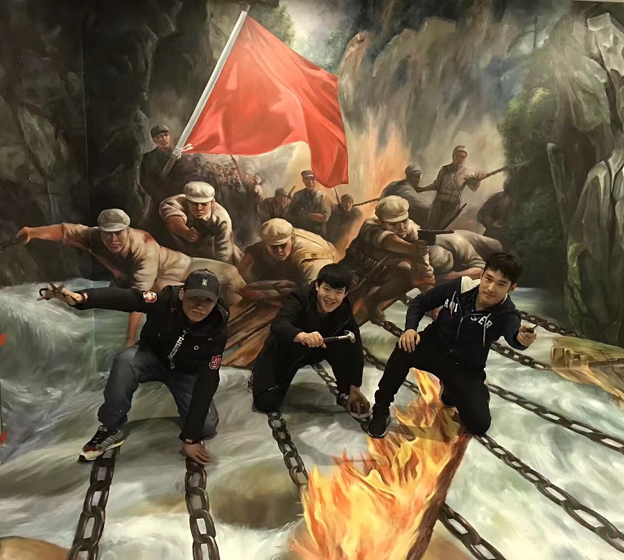 上海党建3D画-红军飞夺泸定桥.|油画|纯艺术|李