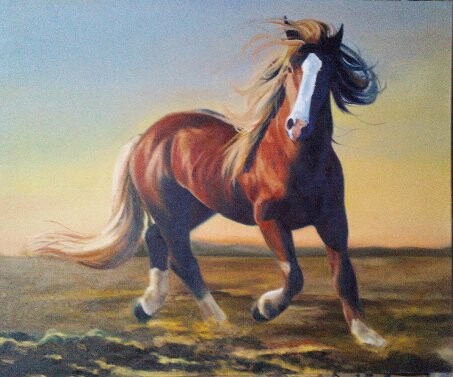 《红马》|油画|纯艺术|青格乐 - 原创设计作品 - 站酷 (ZCOOL)