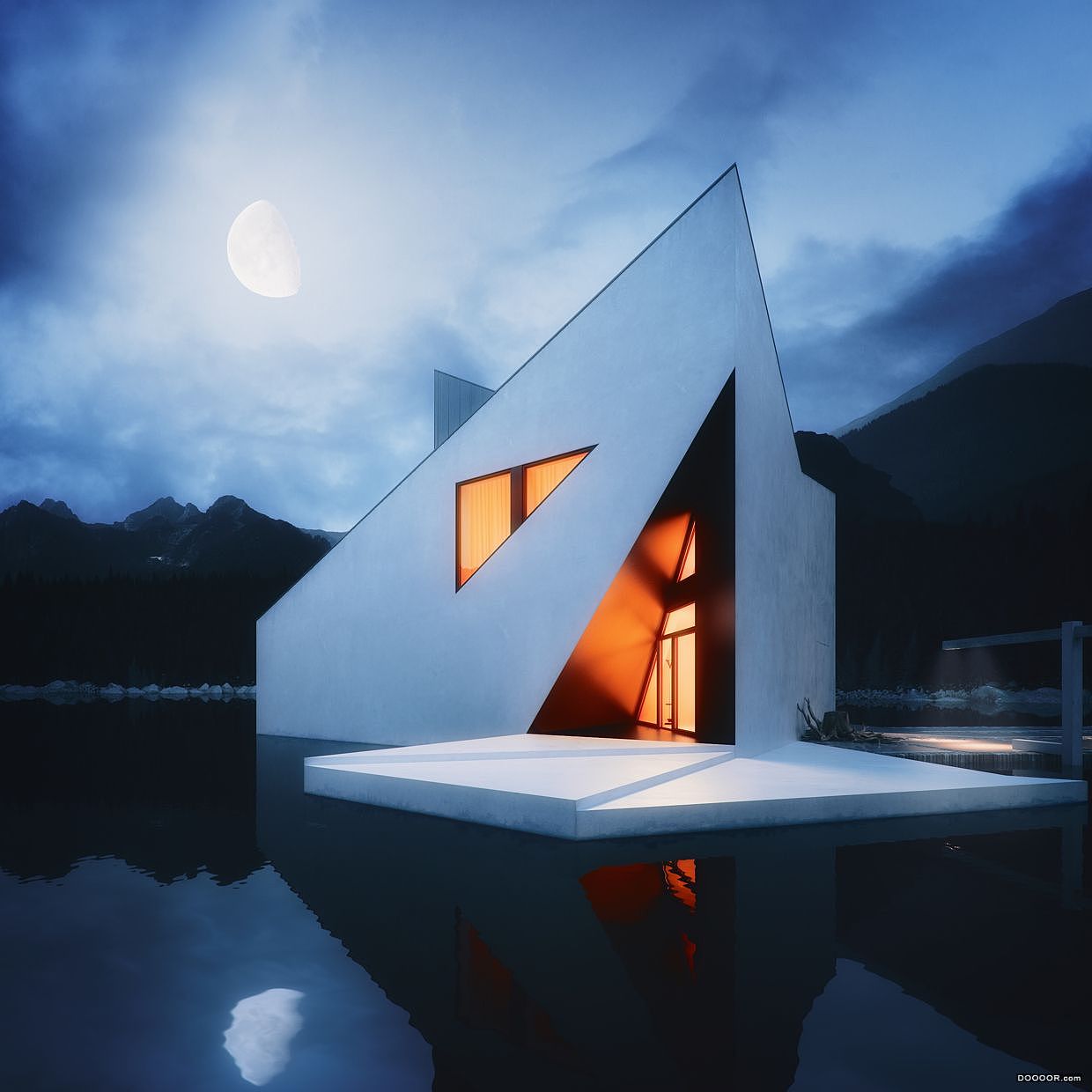 欧式简洁几何体私人别墅会所设计|空间|建筑设计|wei