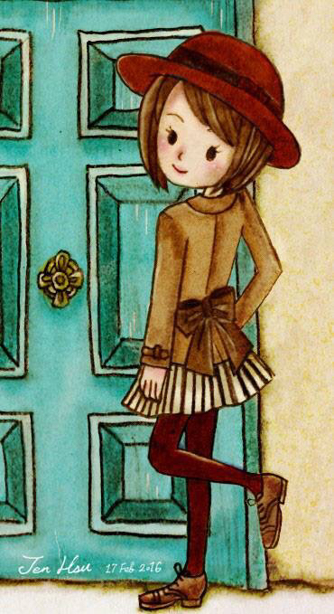 戴帽子的短发女孩|商业插画|插画|JenHsu29 - 原