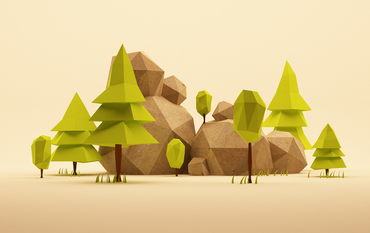 Low Poly小岛森林|插画|其他插画|邬利卡流星 - 原创作品 - 站酷 (ZCOOL)