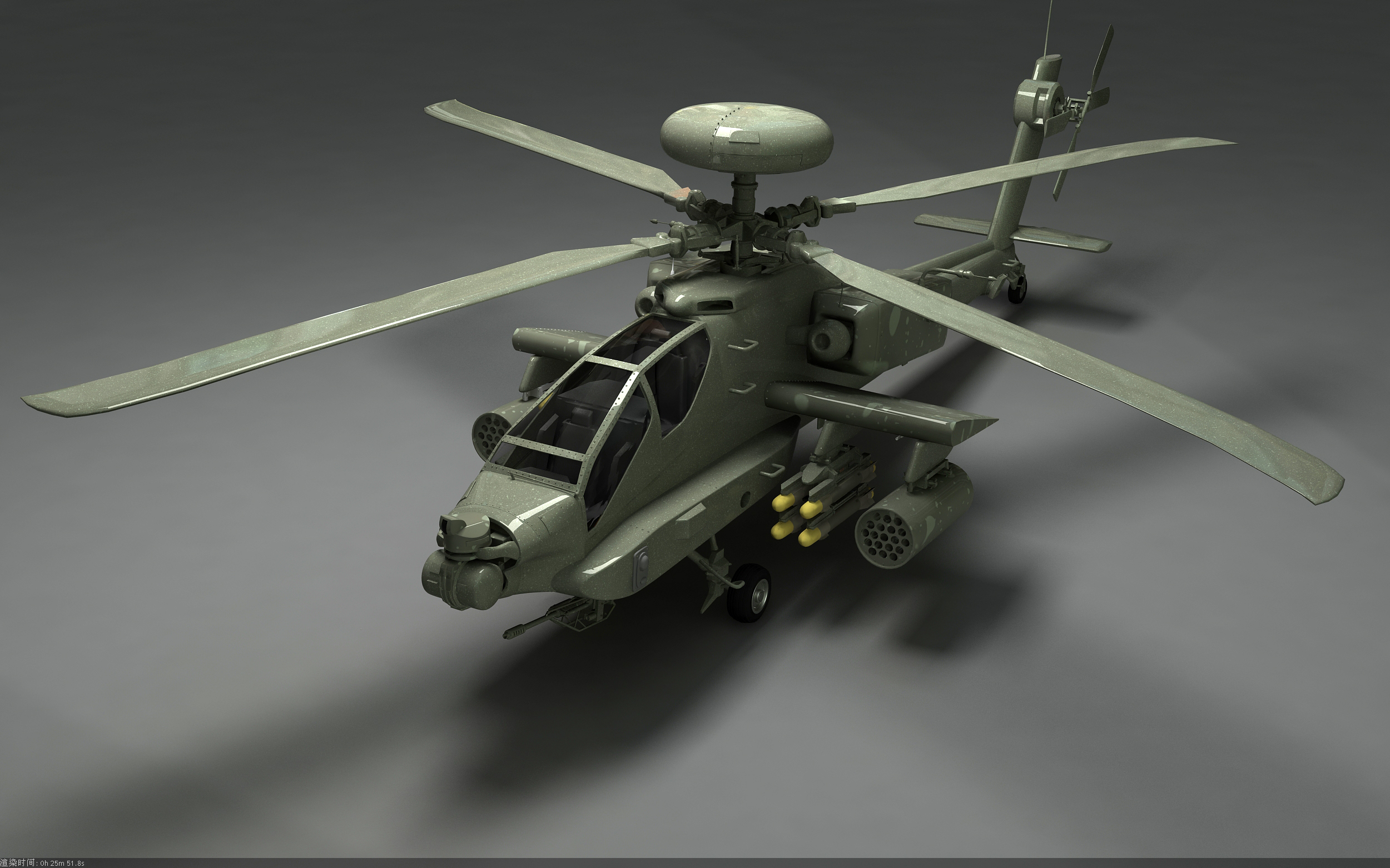 AH-64阿帕奇武装直升机|三维|其他三维|wangji
