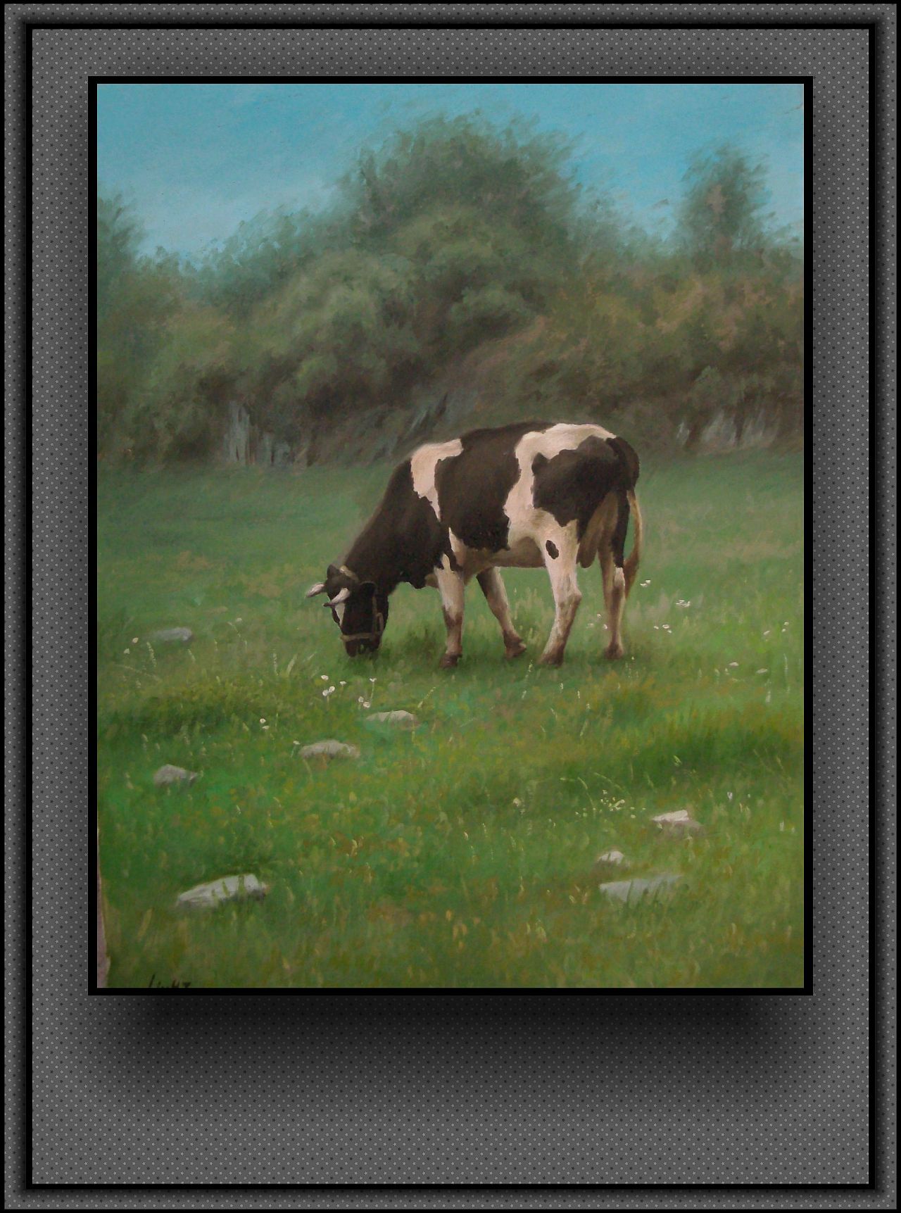 油画原创 风景 牛系列