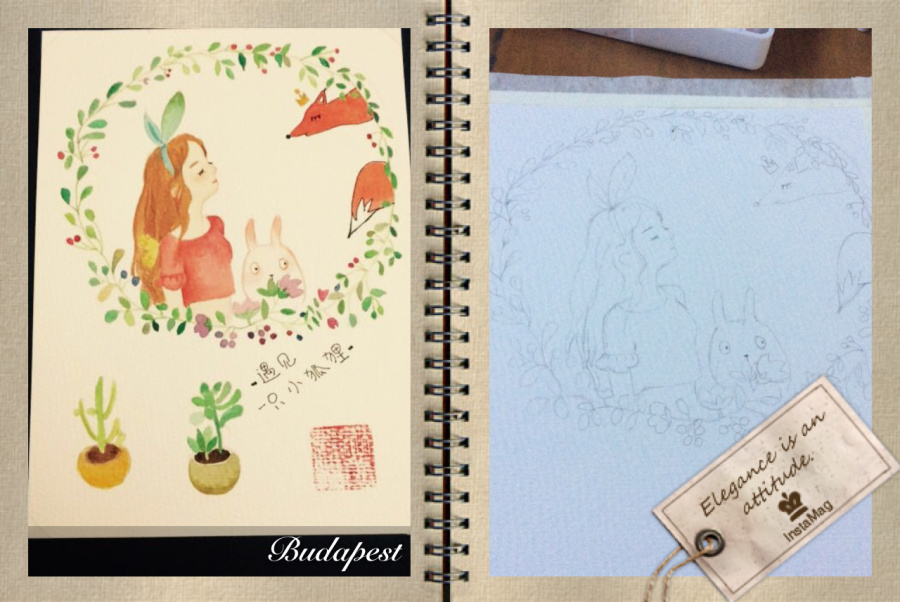 遇见一只小狐狸|绘画习作|插画|王美丽呐 - 原创