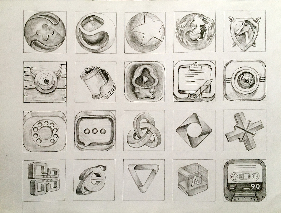 ui设计图标 手绘图片展示