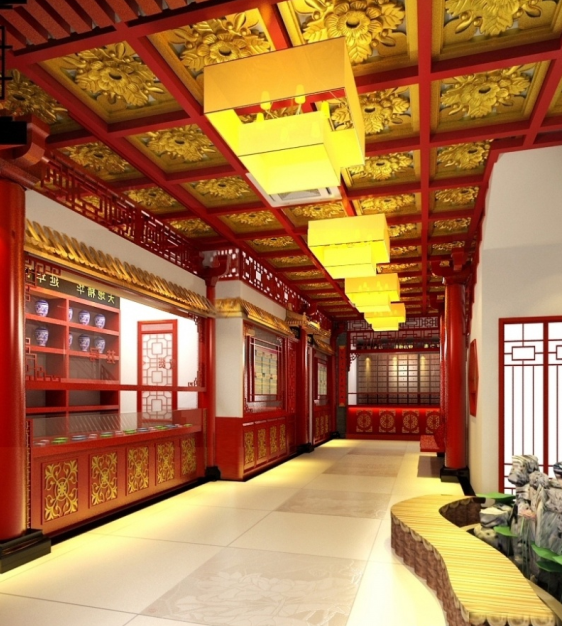 百草庐中医馆-成都专业中医馆装修效果图|成都