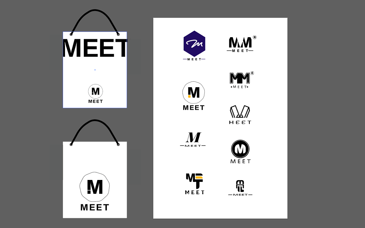 meet品牌logo 字体设计