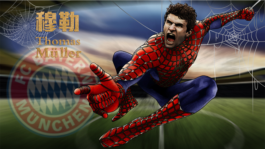 绿茵英雄传-足球明星的英雄形象|绘画习作|插画