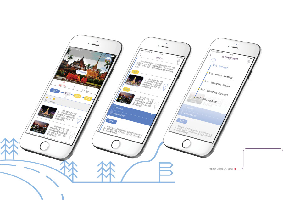 行程制定类旅游app--一起去旅行界面设计|移
