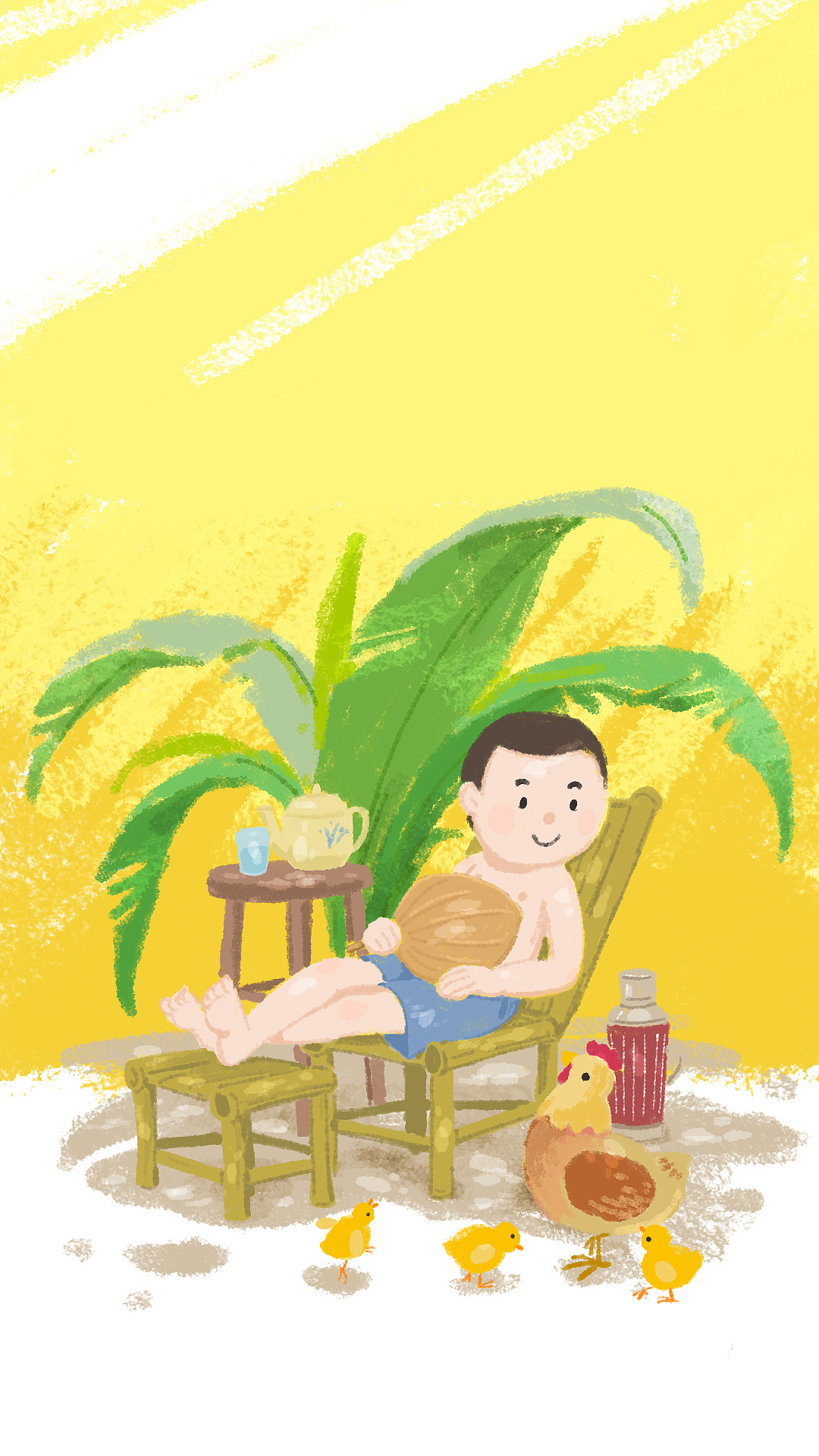 小时候暑假的时候,午后坐在自家花园里喝着凉茶扇着扇子乘凉的景象