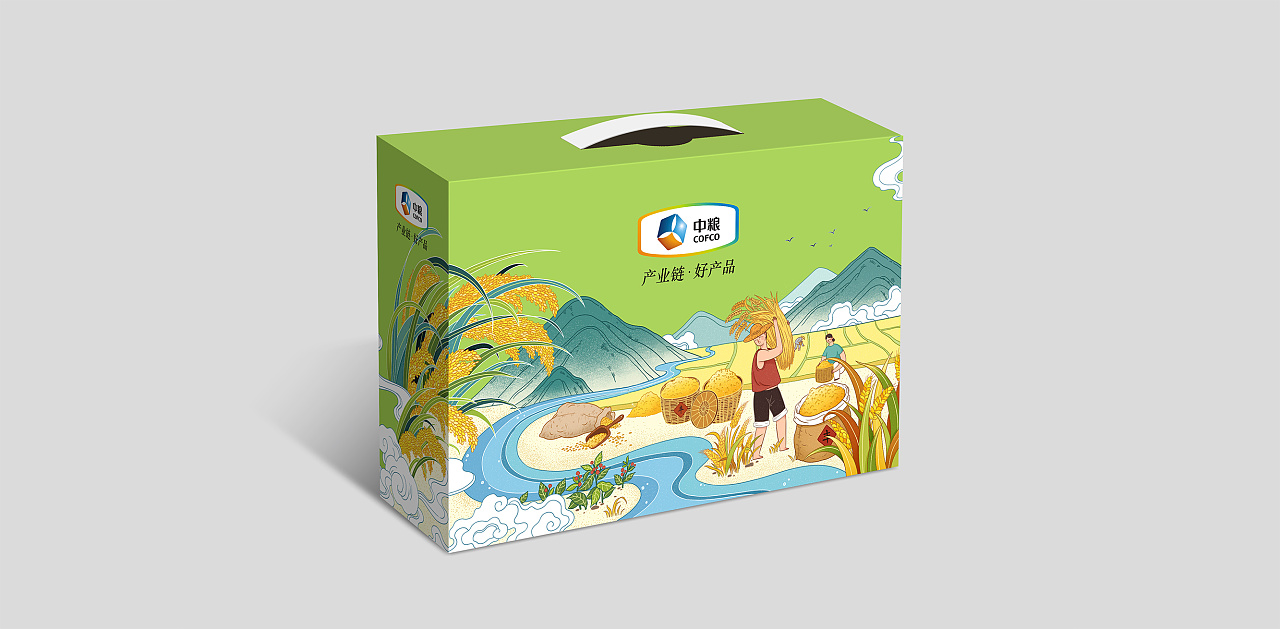 中粮食品礼盒包装插画设计