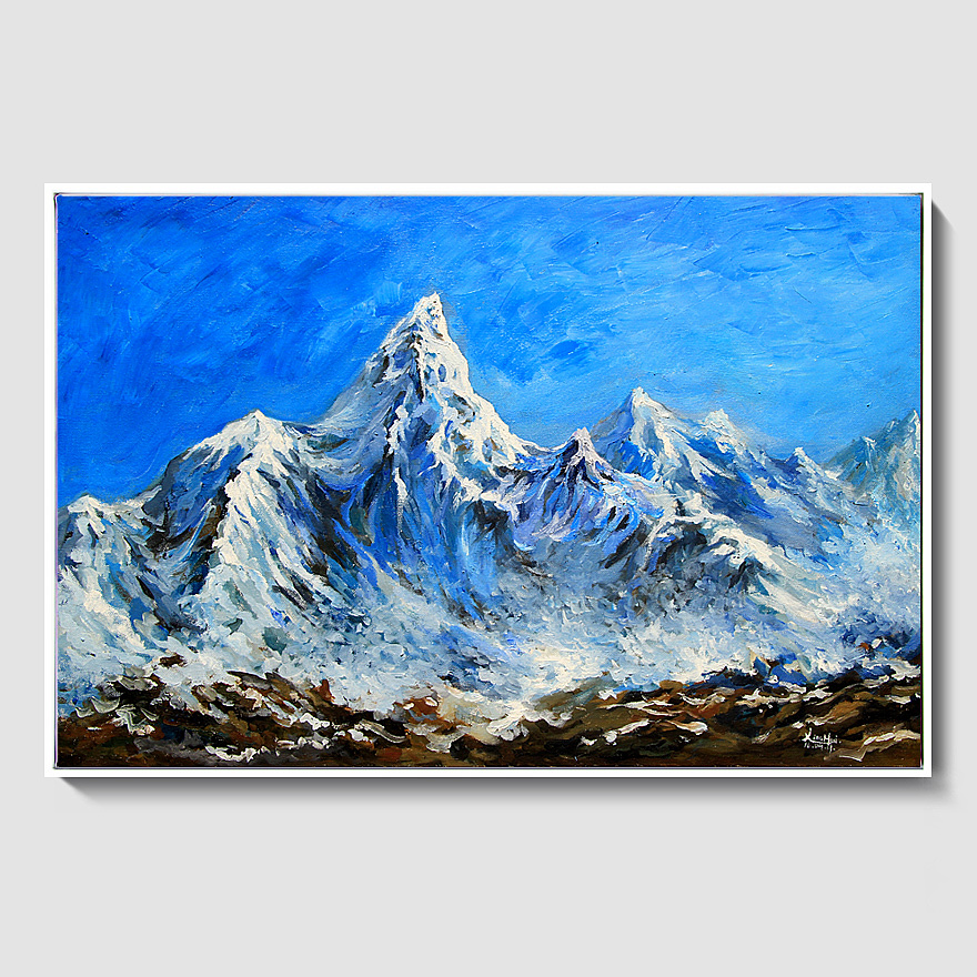《雪山》原创布面油画