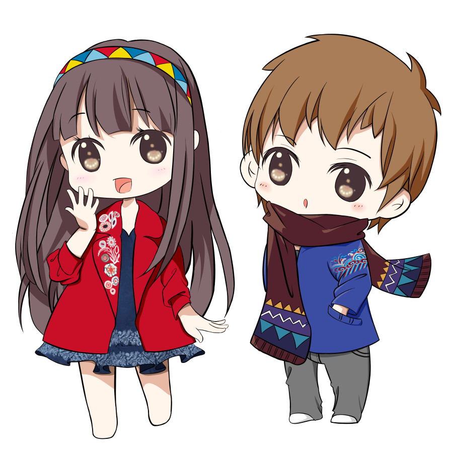 裂帛童装形象手绘|商业插画|插画|鸡蛋鲨鱼小仓