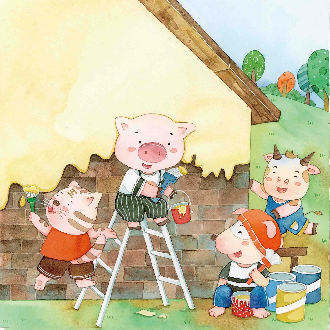 童话故事小猪盖房子