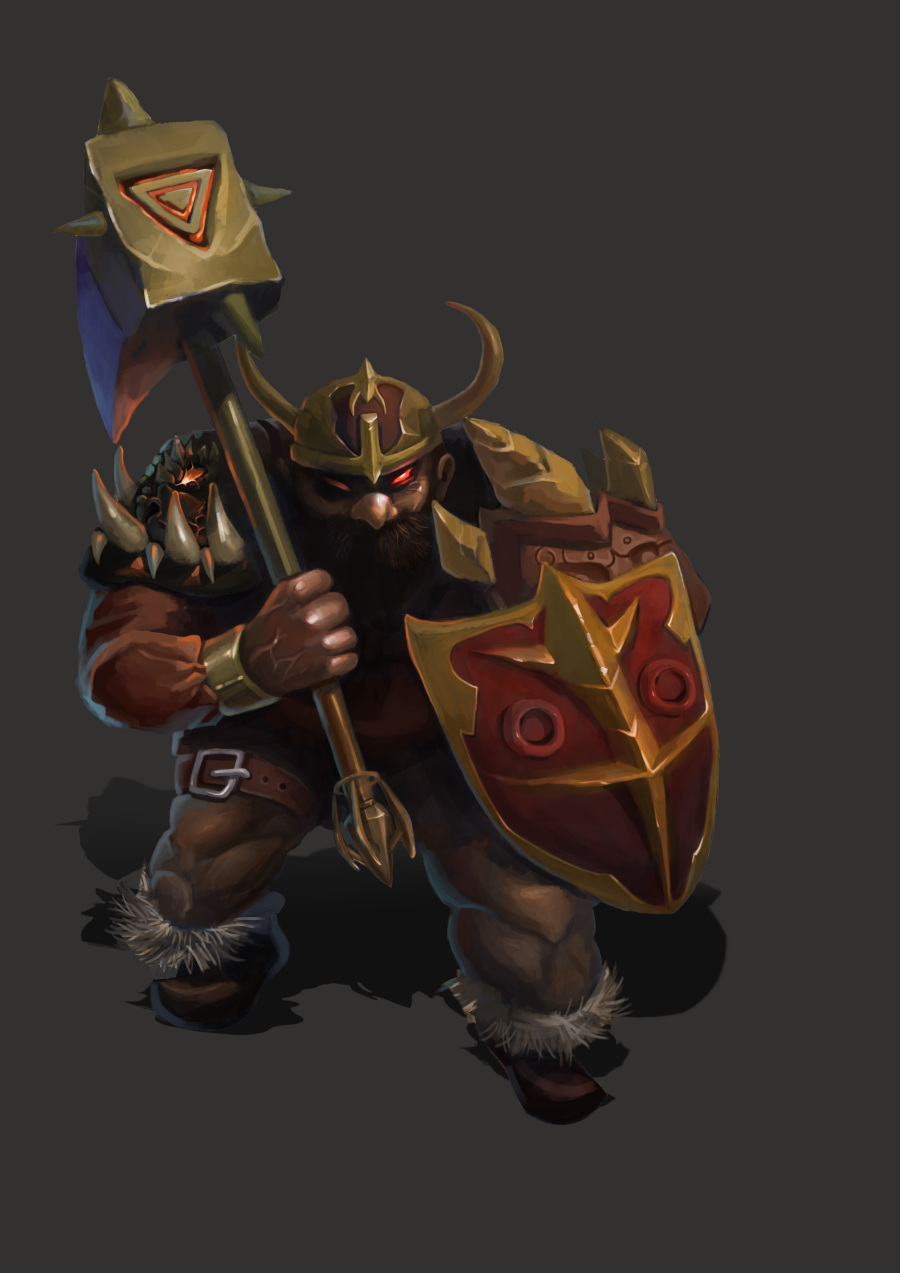 矮人族战士|游戏原画|插画|狂奔的羊驼 - 原创设