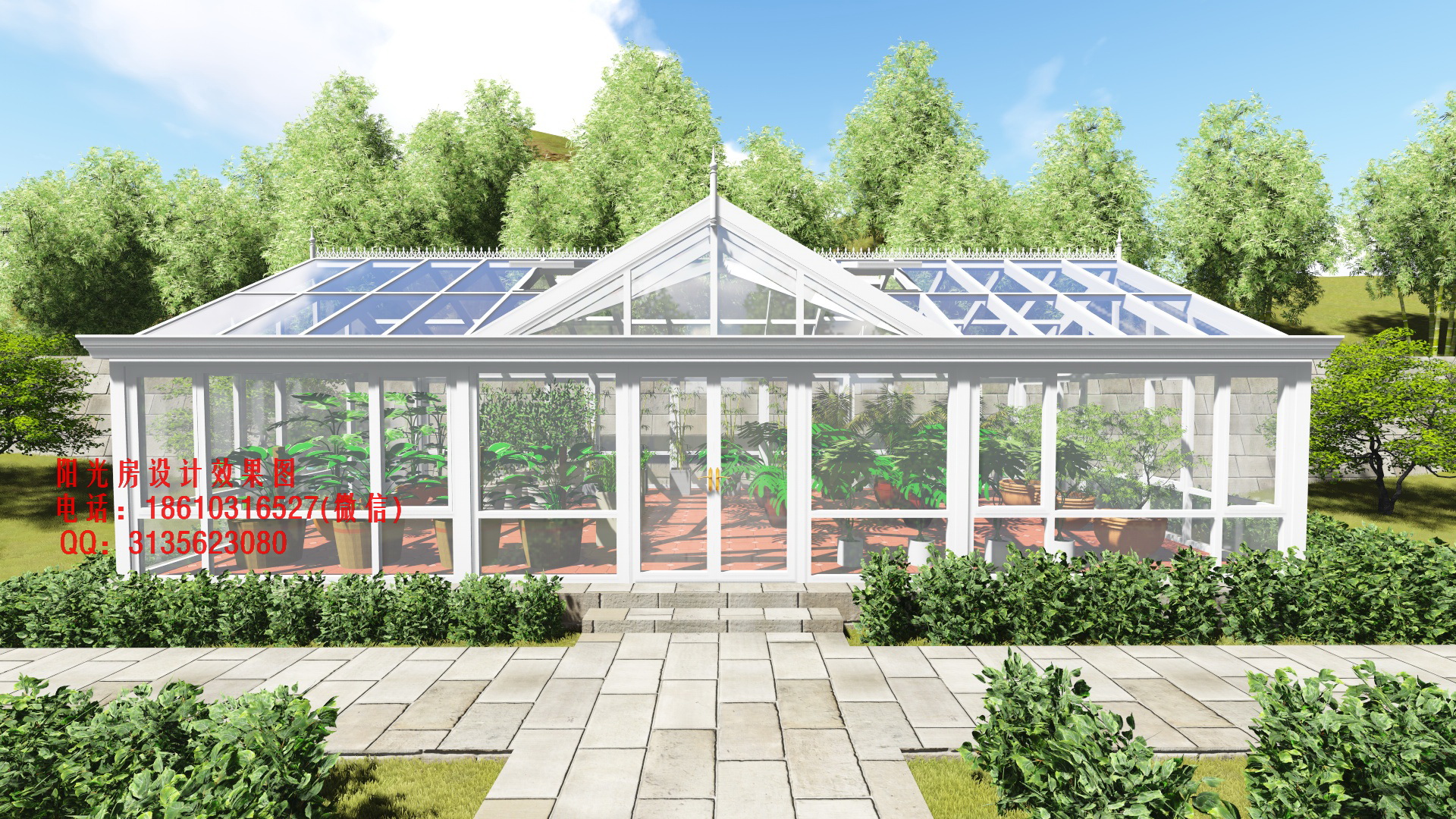 植物园阳光房设计效果图|空间|建筑设计|花园阳光房 原创作品