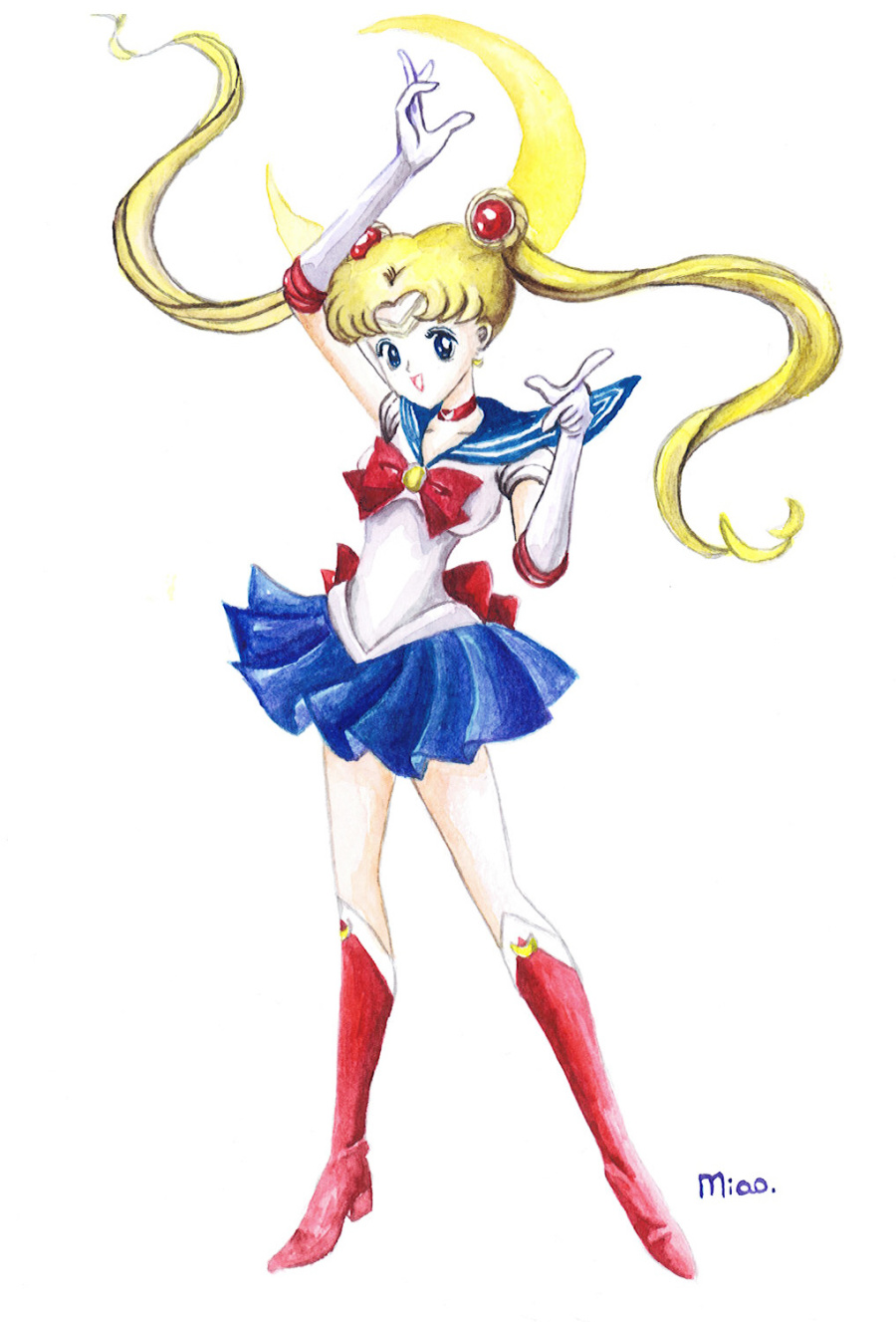 代表月亮消灭你!|绘画习作|插画|苗喜喜 - 原创设计作品 - 站酷 (ZCOOL)