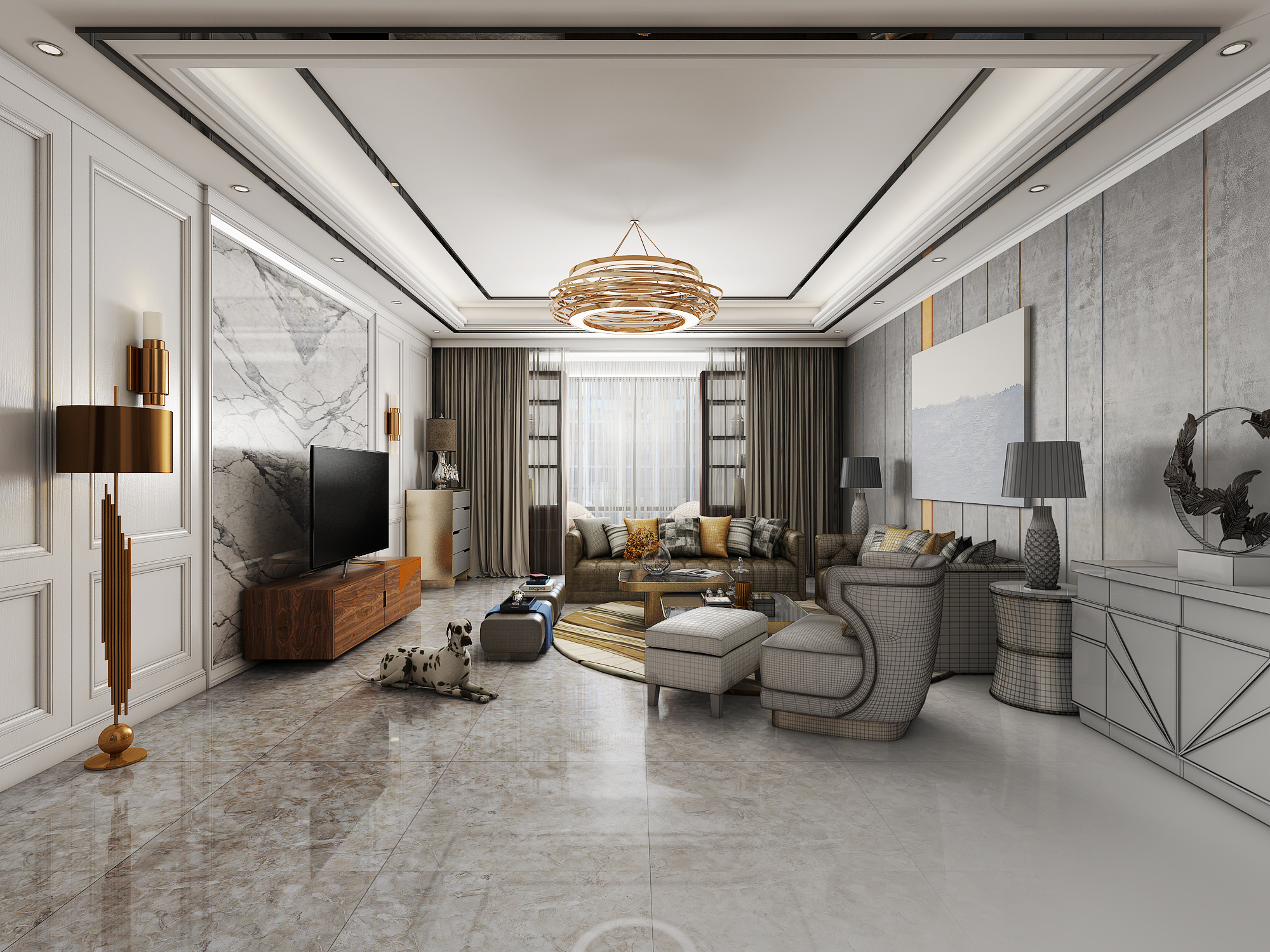简约风格公寓富裕型客厅沙发效果图_齐家网装修效果图
