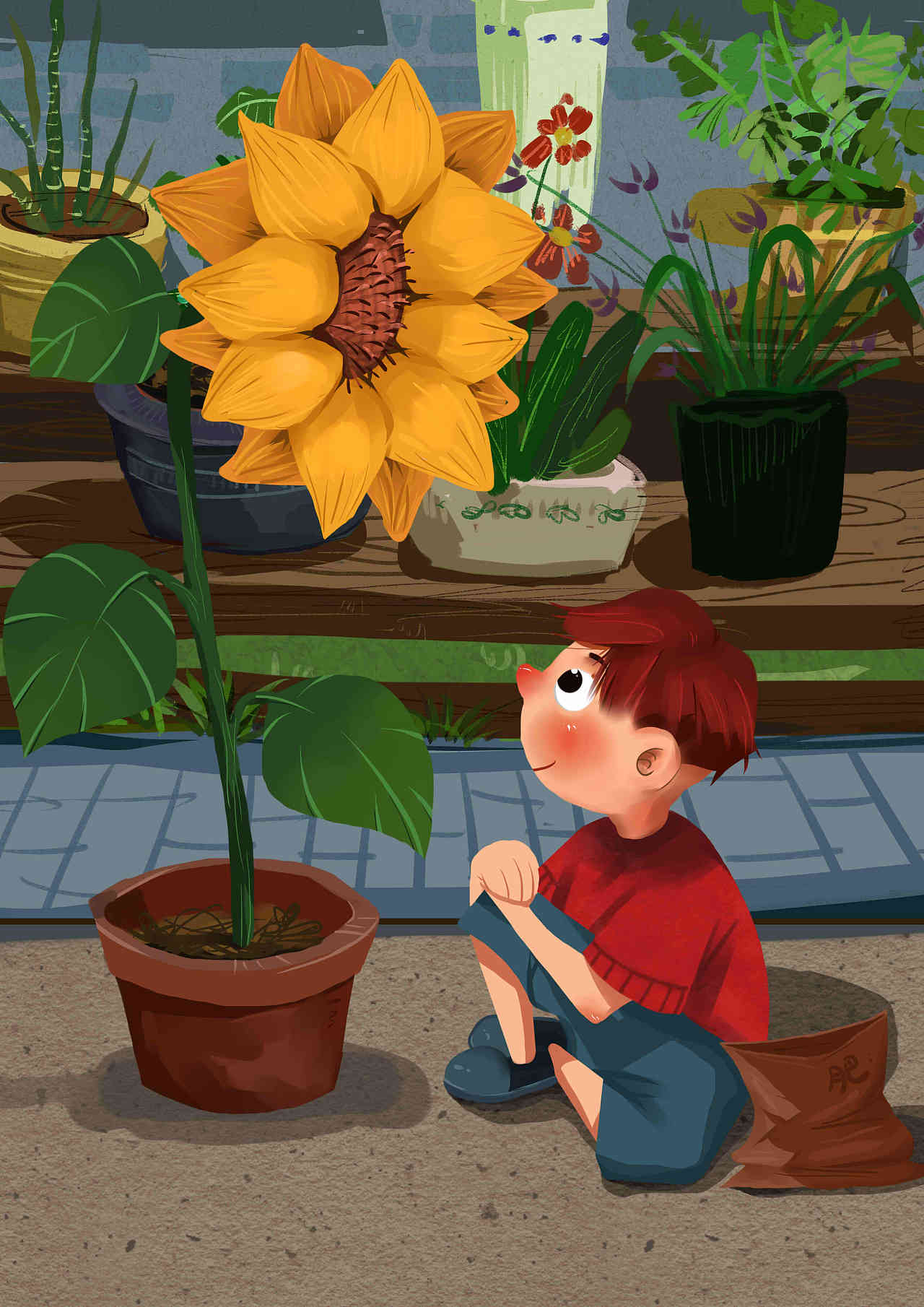 向日葵的等待|插画|插画习作|负空间的鸟 - 原创作品 - 站酷 (ZCOOL)