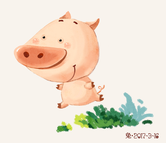可爱的小猪!|绘画习作|插画|daisykingsley - 原创
