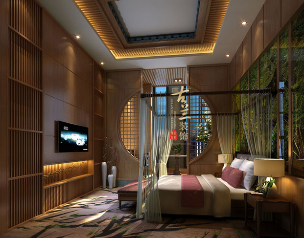 眉山特色文化商务酒店装修设计公司---古兰装饰