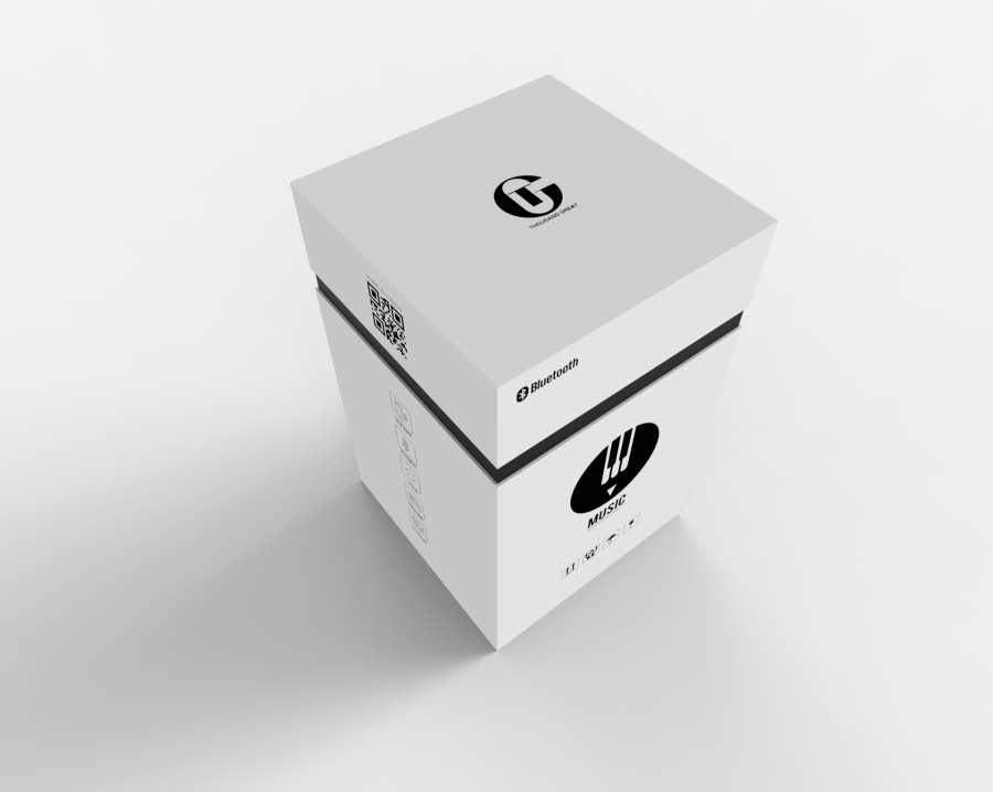 书架音箱包装盒【AI设计+3D建模+渲染】|包装