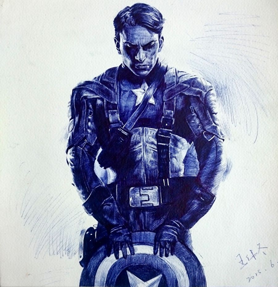 手绘圆珠笔画|钢笔画|纯艺术|布欧大侠 - 原创设