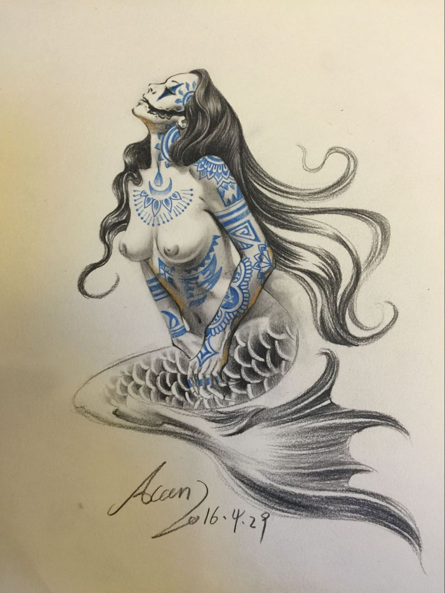 昨晚画的纹身手稿|绘画习作|插画|纹艺犯Acan 