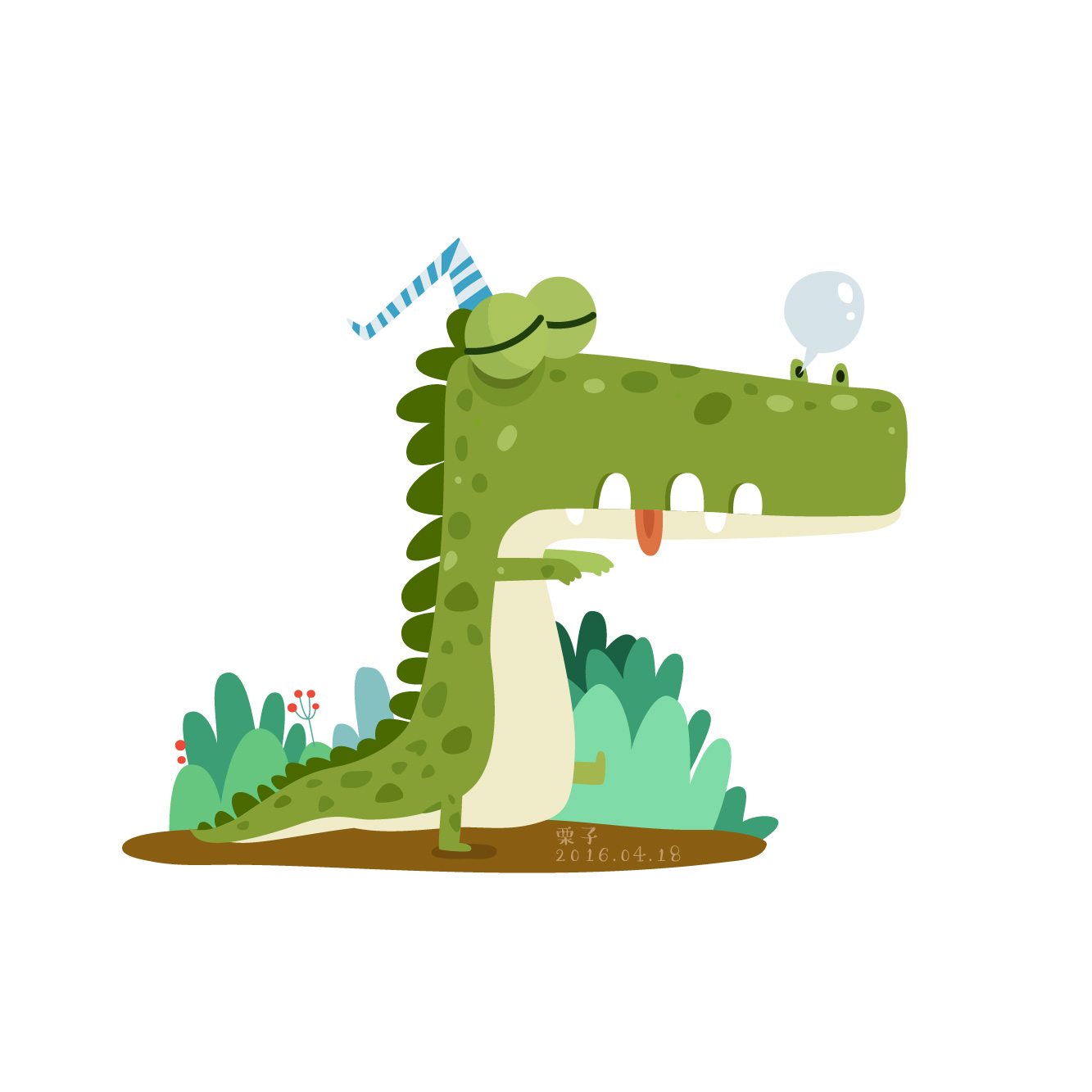 梦游的鳄鱼|插画|插画习作|栗子姑凉 - 原创作品