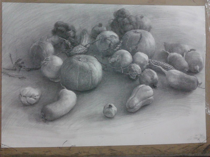 素描习作|绘画习作|插画|苹果lisa - 原创设计作品