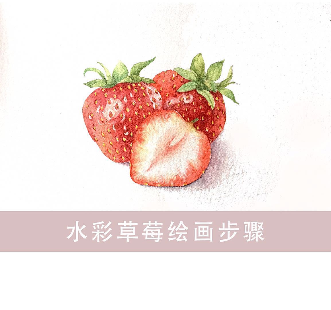 水彩插画 草莓绘画教程分享