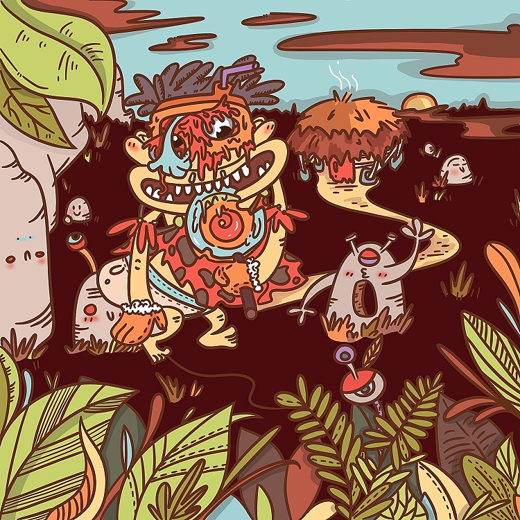 野餐的人还是野人的餐|插画|插画习作|泪和鱼 - 原创