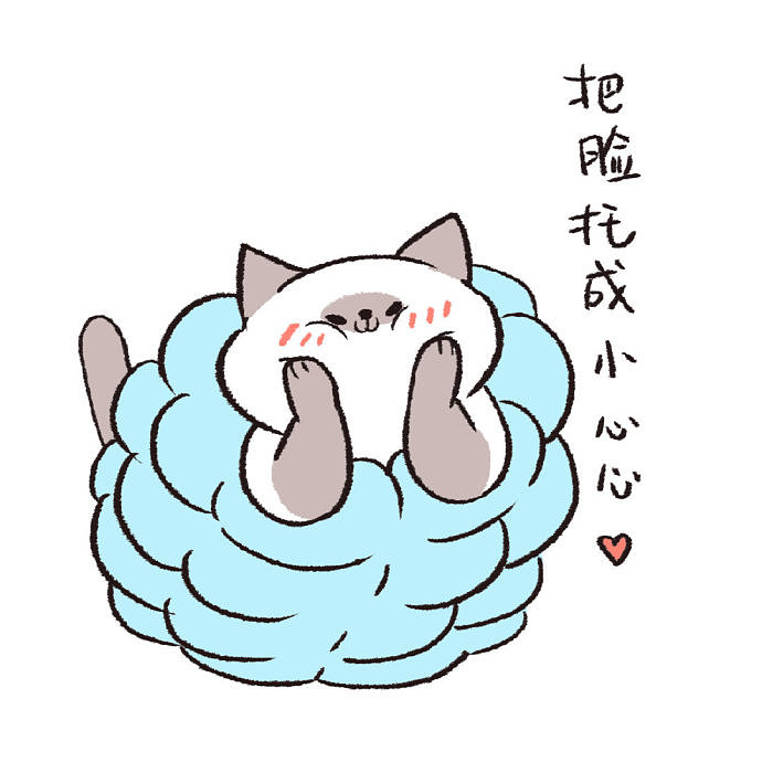 被窝猫配图 花式比心