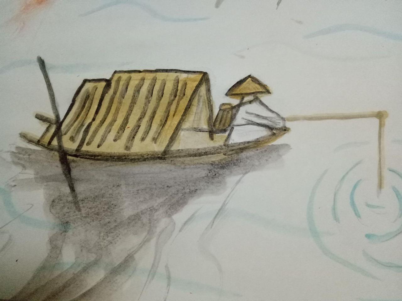 江上渔者|插画|创作习作|深海珍珠 原创作品 站酷(zcool)