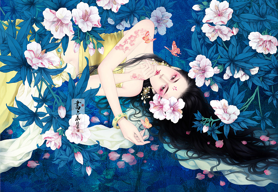 【书亦飞】作品更新· 繁花醉梦|插画习作|插画