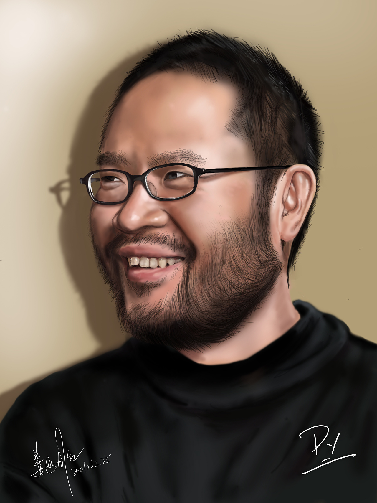 大胡子人像 手绘作品|插画|插画习作|67545898