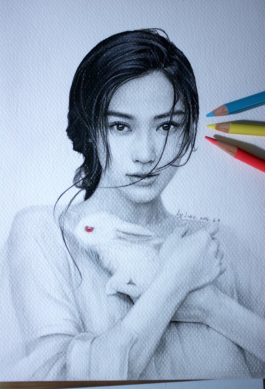 Anglelababy杨颖--素描|绘画习作|插画|LoveLele