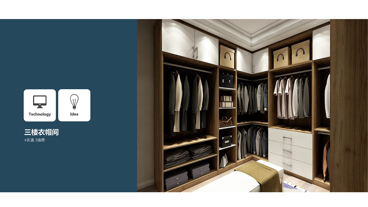 别墅半敞开式衣帽间(现代+欧式)