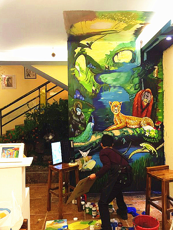 【画到墙上的画】之《热带雨林动物》|墙绘\/立