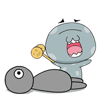 公司最近根据动画片《怪物公寓》的主角丢丢制作的一套表情,微信和qq